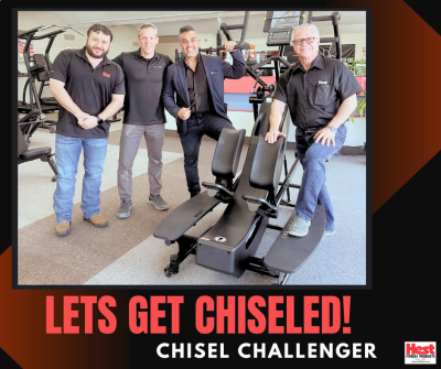 Albert Kessler, Joey Partida, Edgar Santana, from Hest Fitness Products and Andy Cutright from Chisel