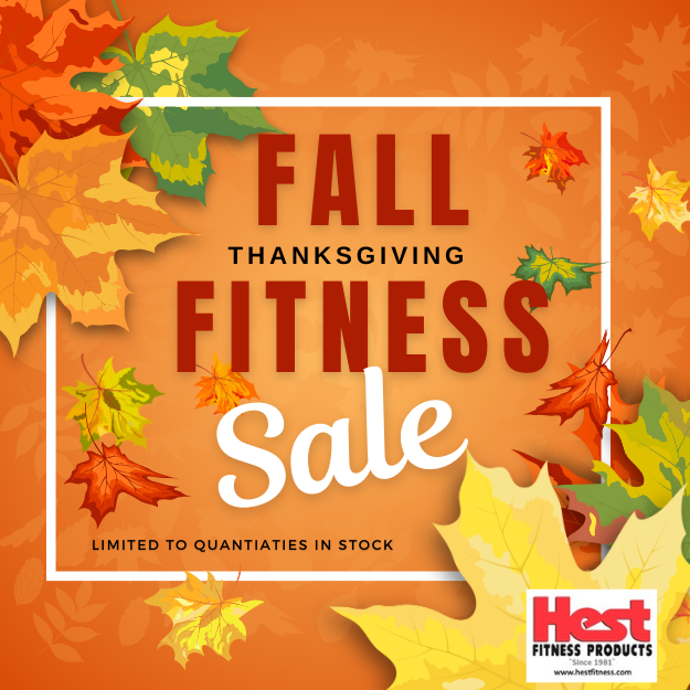 Hest Fitness Sale Flier combined Thanksgiving BlackFriday and Fall sales