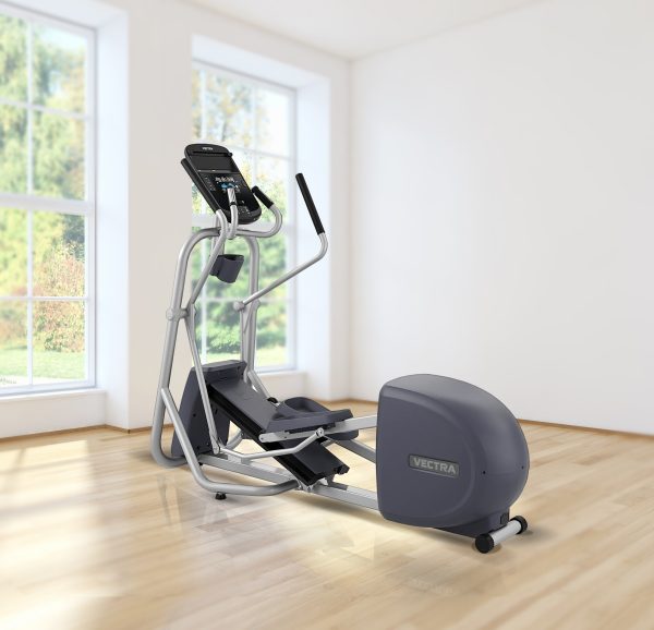 Vectra EX 220 Elliptical photo in room with wood floor and big windows letting natural light in.